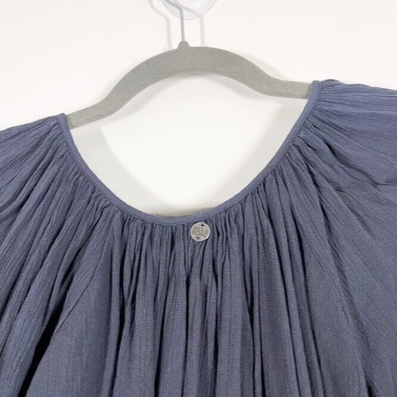 Billabong Gypset Mini‎ Dress Womens Floral Pleasant Long Sleeve Tunic Blue Small - Picture 9 of 10